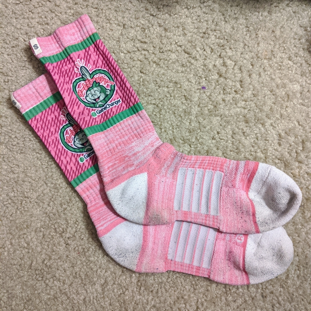 pink GameChanger crew socks